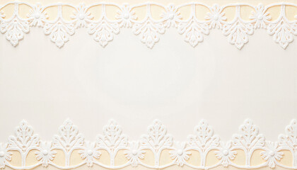 Intricate lace wedding border design on soft background, romantic elegance