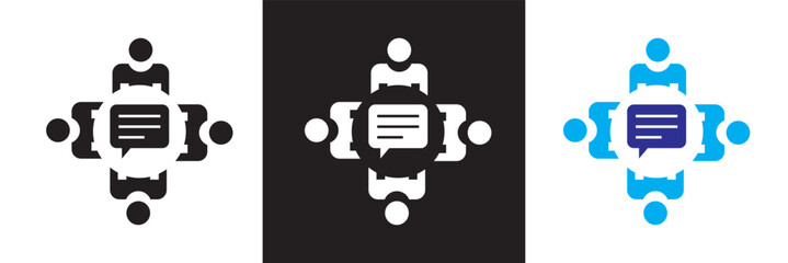 Support group icon. isolated on white and black background. Vector illustration. EPS 10