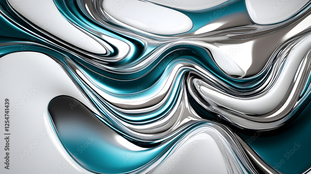 Poster close up of a blue and white abstract design with soft textures and patterns
