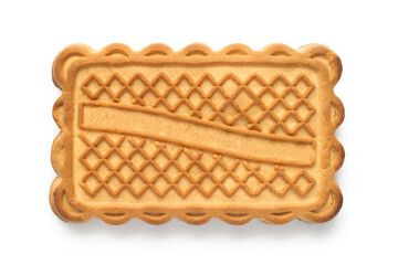 Large rectangular biscuits on a white background. One cookie close-up.