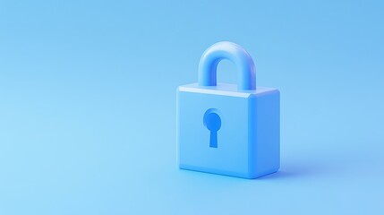 Blue Lock Icon Representing Security and Protection in Digital and Physical Spaces