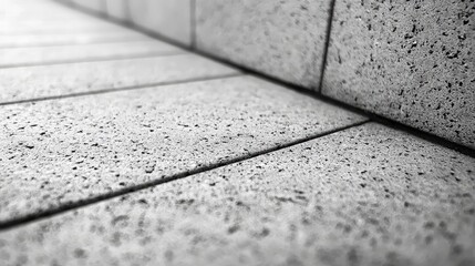 Obraz premium Close-up view of textured concrete tiles forming a corner in an urban environment