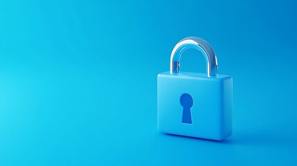 Blue Padlock on a Bright Background Illustrating Security Concepts and Privacy Protection in Digital Era