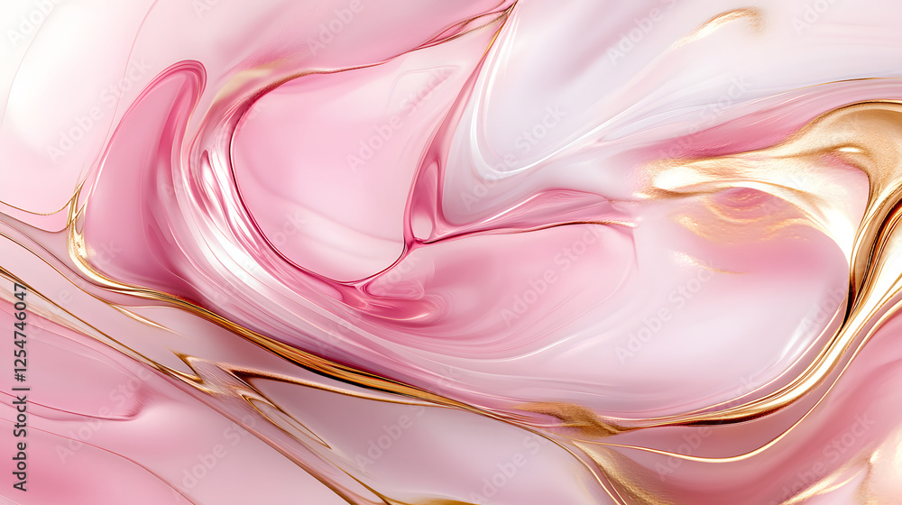 Aufkleber abstract pink and gold background with soft swirling patterns creating a peaceful ambiance