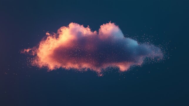 Ethereal Cloud Formation with Vibrant Hues and Atmospheric Details in a Dark Background