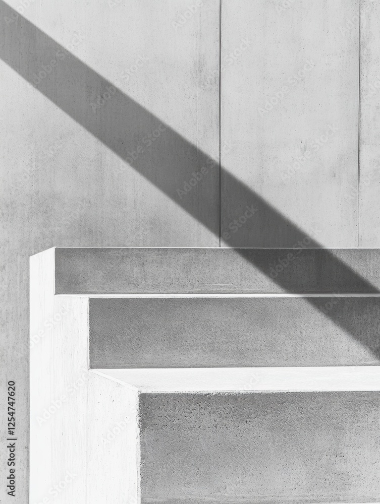 Poster minimalist concrete texture features sharp angles and shadows in a modern architectural setting. gen