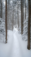 Snowy Winter Forest Trail