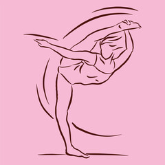 abstract of a girl with gymnastics vector for card decoration illustration
