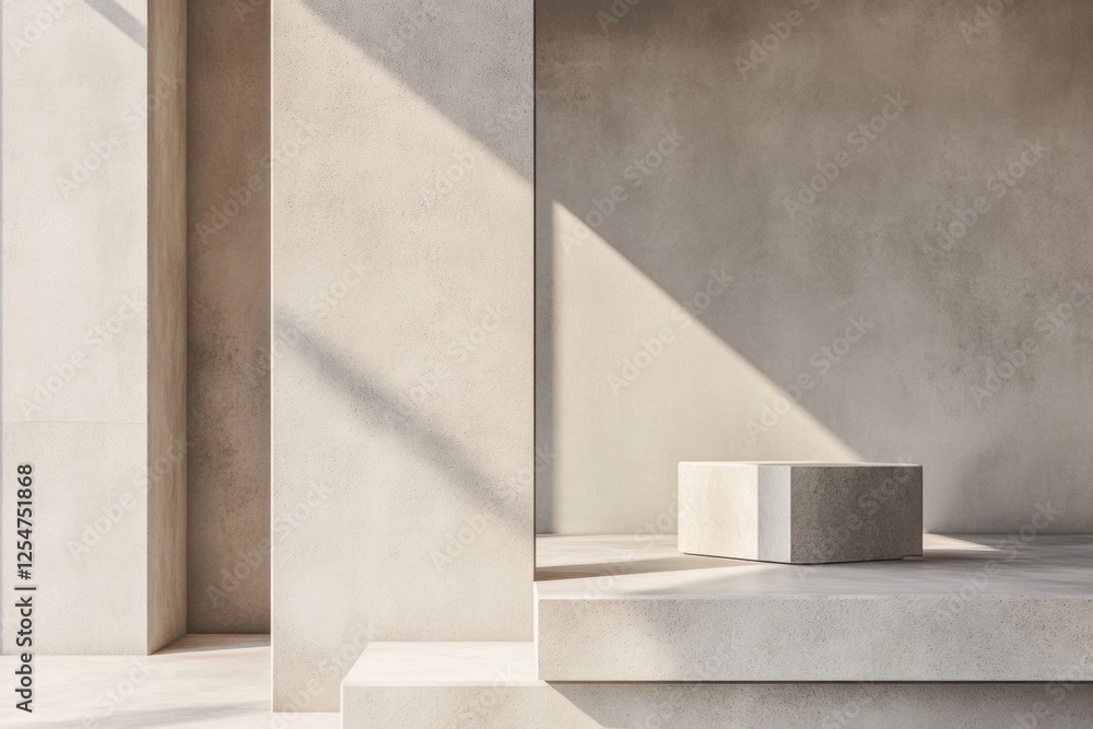 Leinwandbilder Concrete texture background showcases minimalist design with play of light and shadow. Generative AI