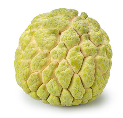 Custard apple a tropical fruit on white background, Fresh custard apple sweet fruit isolate on white with clipping path.