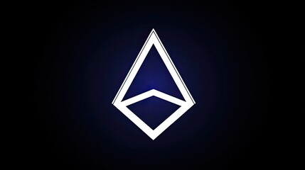 Abstract geometric logo design featuring a stylized triangular shape on a dark background