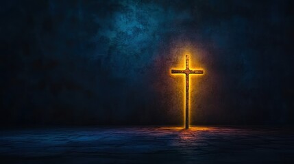 Naklejka premium Divine Light: A Spiritual Illustration of Jesus on the Cross, Christianity Background Art, and Crucifix - Perfect for Easter and Christmas