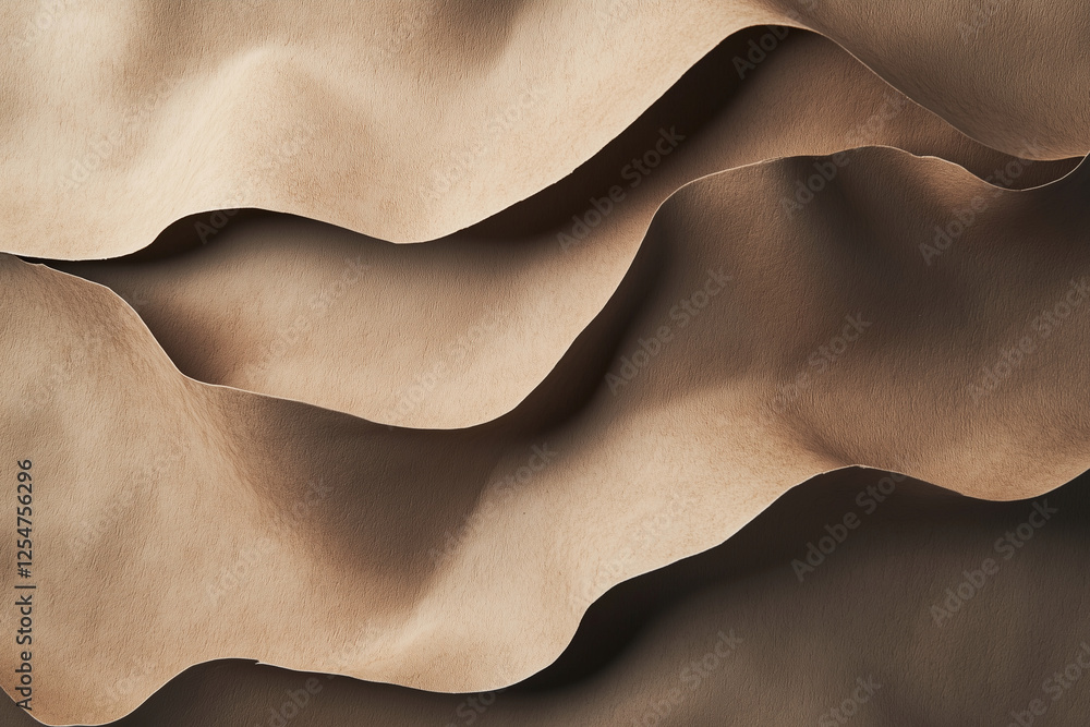 Aufkleber close up of a piece of fabric with a wave pattern. the fabric is brown and has a textured appearance