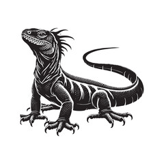 Basilisk Silhouette - Minimalist Basilisk Vector - Basilisk Illustration.