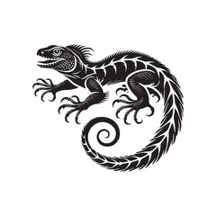Basilisk Silhouette - Minimalist Basilisk Vector - Basilisk Illustration.