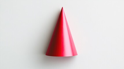 Fototapeta premium Red party hat on white background, celebration concept (1)