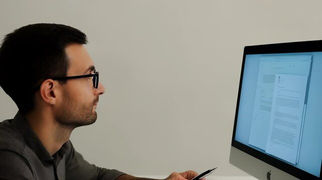 Man Working on Computer