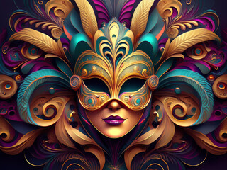 Venetian mask on dark background