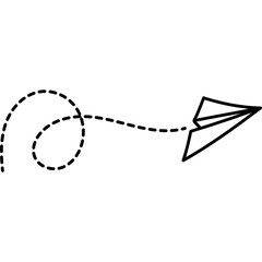 Paper Plane Dotted Line