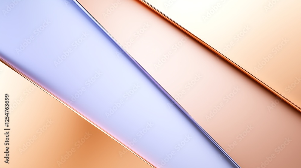 Poster abstract design featuring diagonal metallic lines in pastel colors, creating a modern and sleek visu