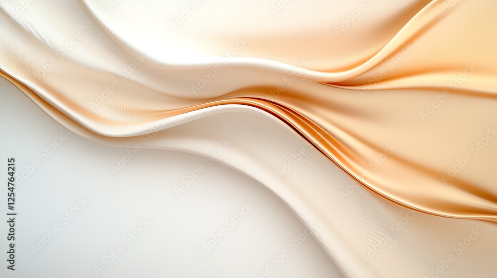 Poster abstract elegant gradient waves in beige and white creating a smooth flowing texture and minimalist 