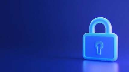 Modern Blue Lock Symbol on a Vibrant Background Representing Security and Protection Ideas