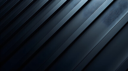 Obraz premium Abstract Dark Blue Metal Panels Background: Modern Industrial Texture with Diagonal Lines and Shadows, Metallic Surface for Design and Wallpaper