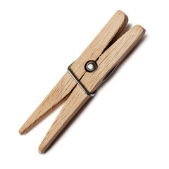 Wooden clothespin isolated on white background (4)
