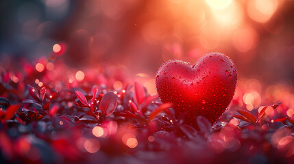 Valentine's Day red heart in the snow