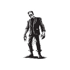 Frankenstein's monster Silhouette - Vector of Frankenstein's monster - Illustration of Frankenstein's monster.