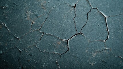 Obraz premium A close-up view of a cracked surface, showcasing intricate patterns and textures in dark tones.