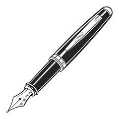 fountain pen vector illustration or vector art design isolated on a transparent background