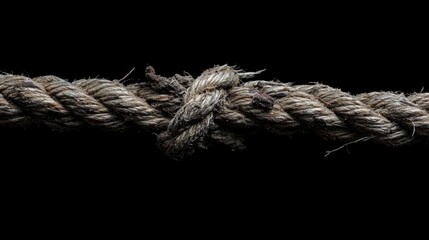 Knotted rope, dark background, texture, strength, concept