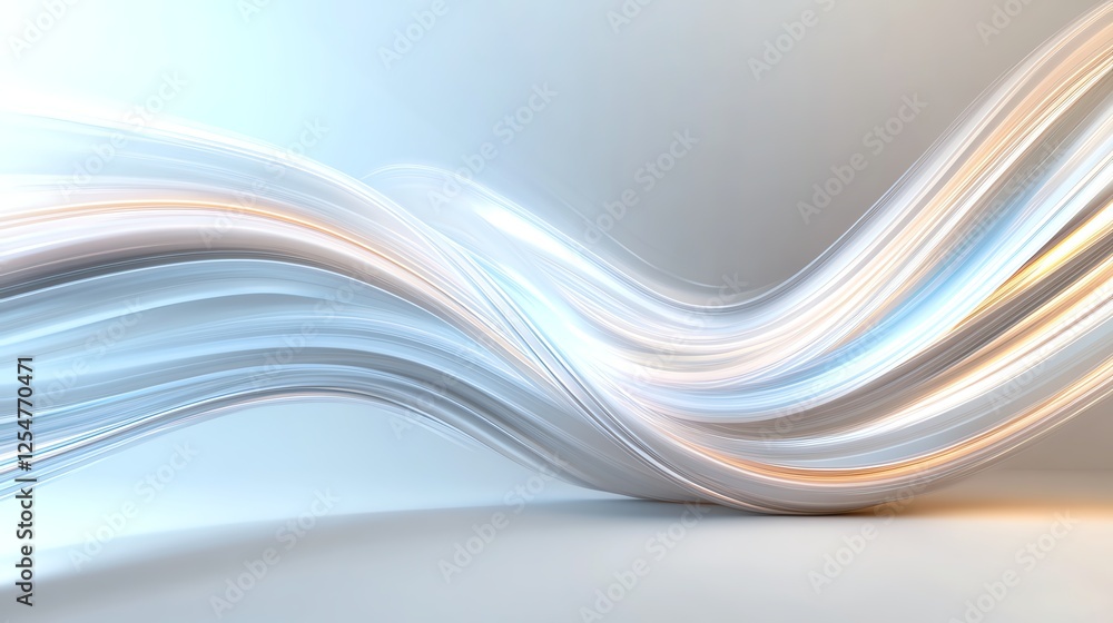 Poster abstract wave pattern with soft pastel colors, ideal for backgrounds in digital designs and modern p