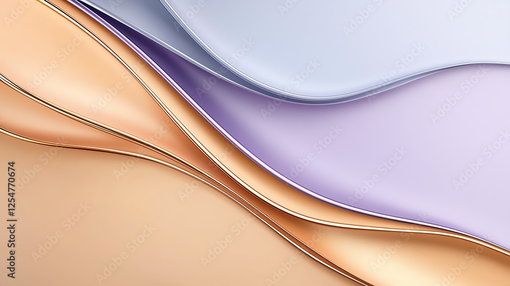 Poster abstract wavy background with smooth pastel curves in elegant gradient colors. ideal for design and 