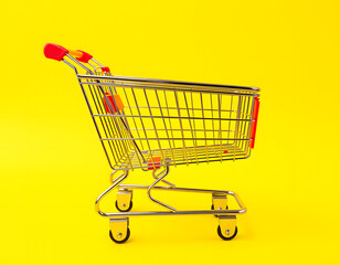 Shopping Carts with Vibrant Backgrounds in Modern Retail Style