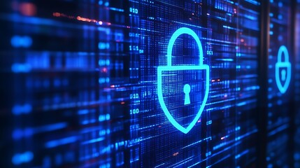 Obraz premium Secure Digital Lock Icon Representing Cybersecurity and Data Protection in Modern Technology Environment