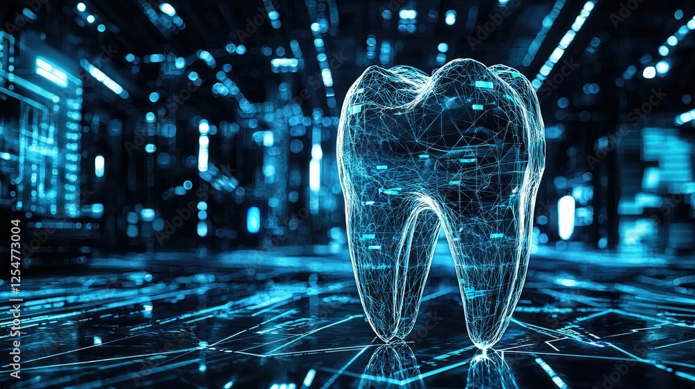 Poster digital tooth representation in futuristic data environment
