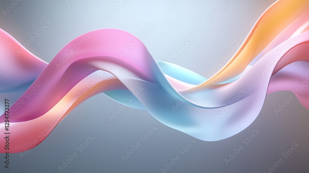 Poster colorful abstract wave pattern with soft gradients on a smooth backdrop, perfect for design backgrou