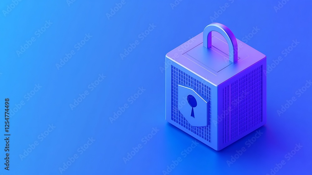 Poster secure storage lock box in contemporary style with stylized design and vibrant color contrast