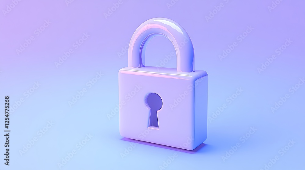 Aufkleber stylish modern lock with keyhole on soft purple background for security and protection concepts
