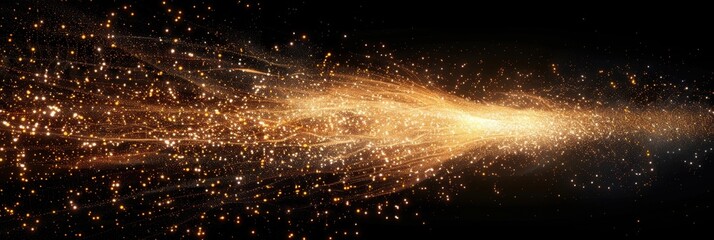 Golden Cosmic Streaks Background