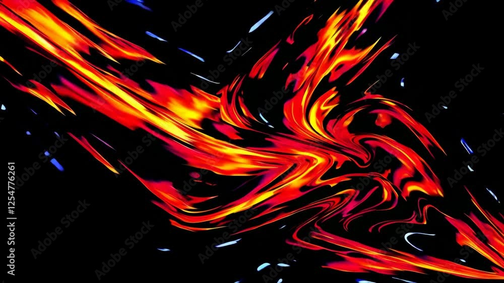 Poster abstract fiery swirl pattern with vibrant colors, digital art concept