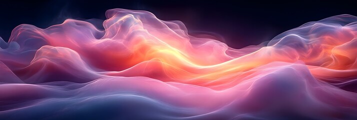 Obraz premium A gradient mesh of glowing pastel tones forming an airy, dreamlike effect. 