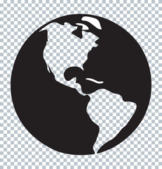 Earth silhouette, globe icon illustration.
world planet earth isolated icon vector illustration. worldmap, world map in globe shape isolated on white background.
