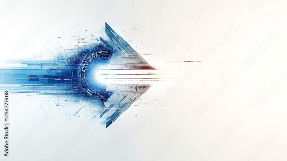 Poster abstract technology background with arrow and lines . generative ai
