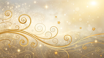 abstract nature background with golden swirls. Generative AI