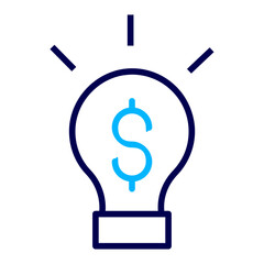 Bulb Dollar Outline Color icon