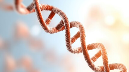 Close-up view of a DNA double helix structure illustrating genetic material in a scientific context