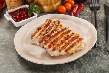 Tasty grilled pork meat steak